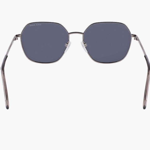 Cole Haan 58mm Full Rim Metal Square Polarized Sunglasses | Color: Gunmetal - Picture 3 of 8